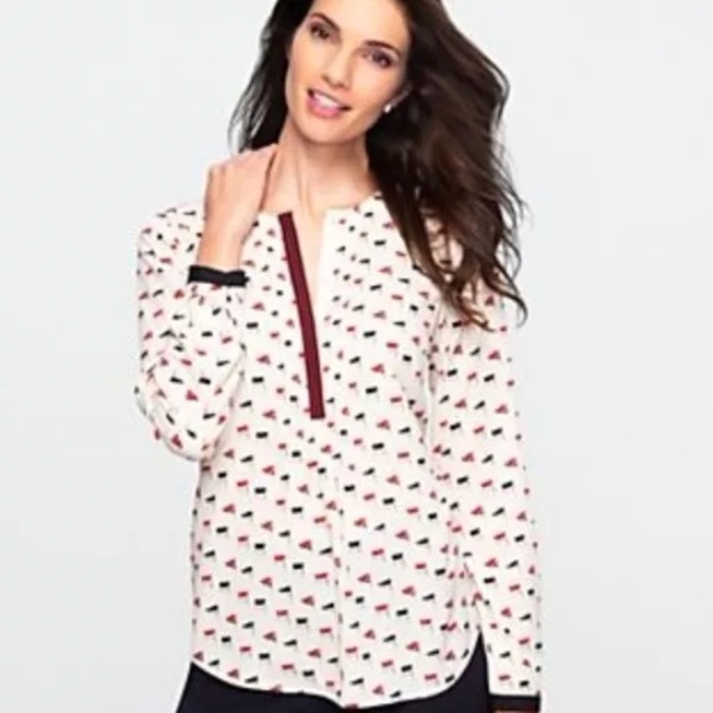 Talbots | Nautical Flag Print  Blouse